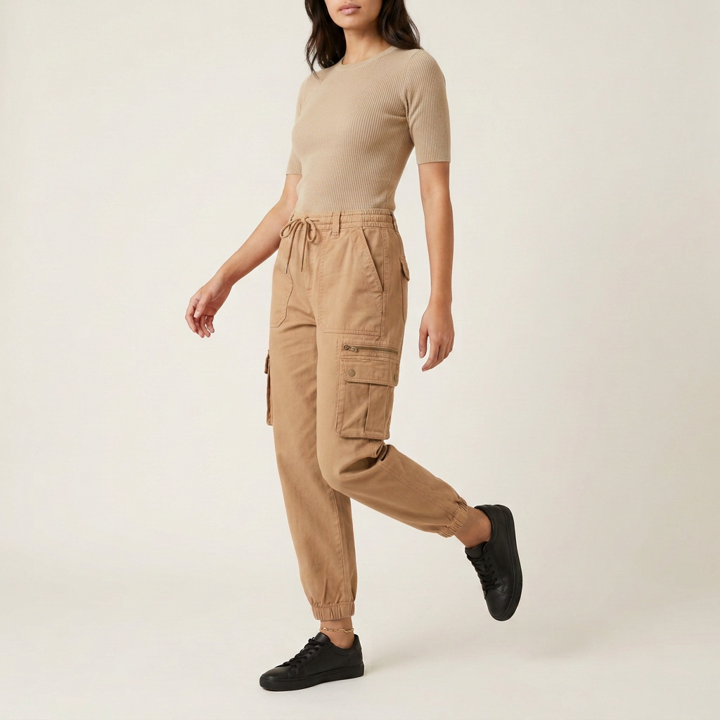 Terrakotta Cargohose im Utility-Stil