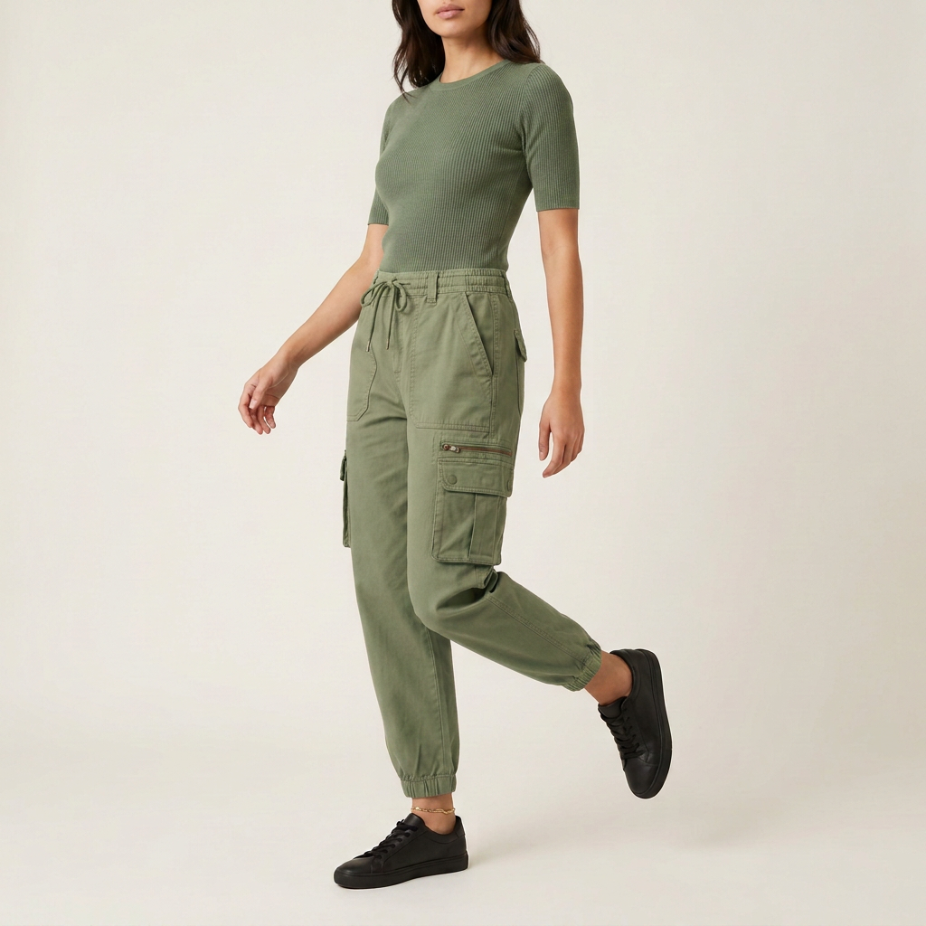 Terrakotta Cargohose im Utility-Stil