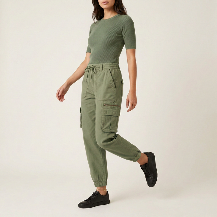 Terrakotta Cargohose im Utility-Stil